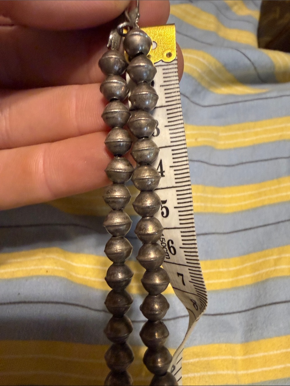 Handmade stamped Navajo pearl necklace - Picture 3 of 5